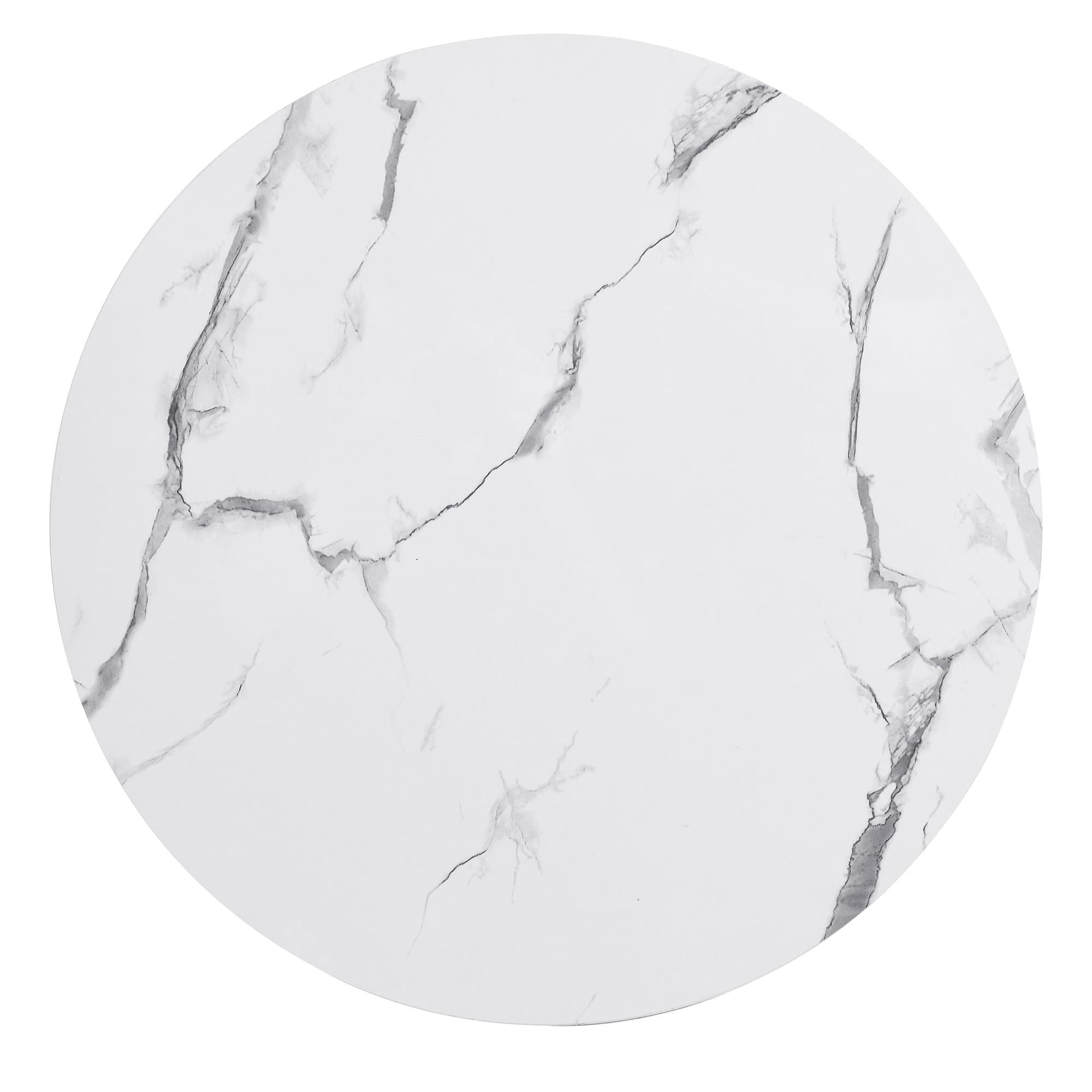 Elegante set di 2 tavolini a forma di nido, 60 x 60 x 46 cm e 50 x 50 x 31 cm, tavoli rotondi con effetto marmo lucido, 2 cassetti (bianco nero)