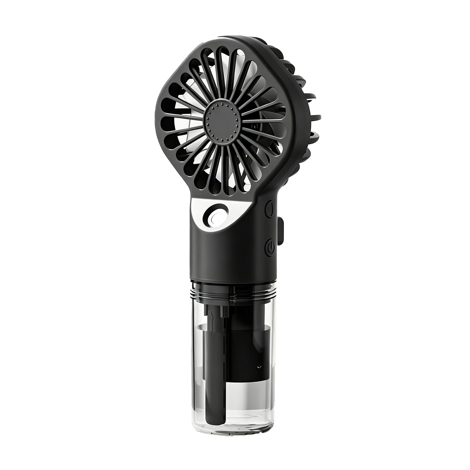 Ventilatore Nebulizzatore Portatile, 6.1in Mini a Mano con Serbatoio | 4 velocità vento, motore silenzioso, nebbia fine, serbatoio trasparente, ricaricabile USB, leggero, raffreddamento(Black)