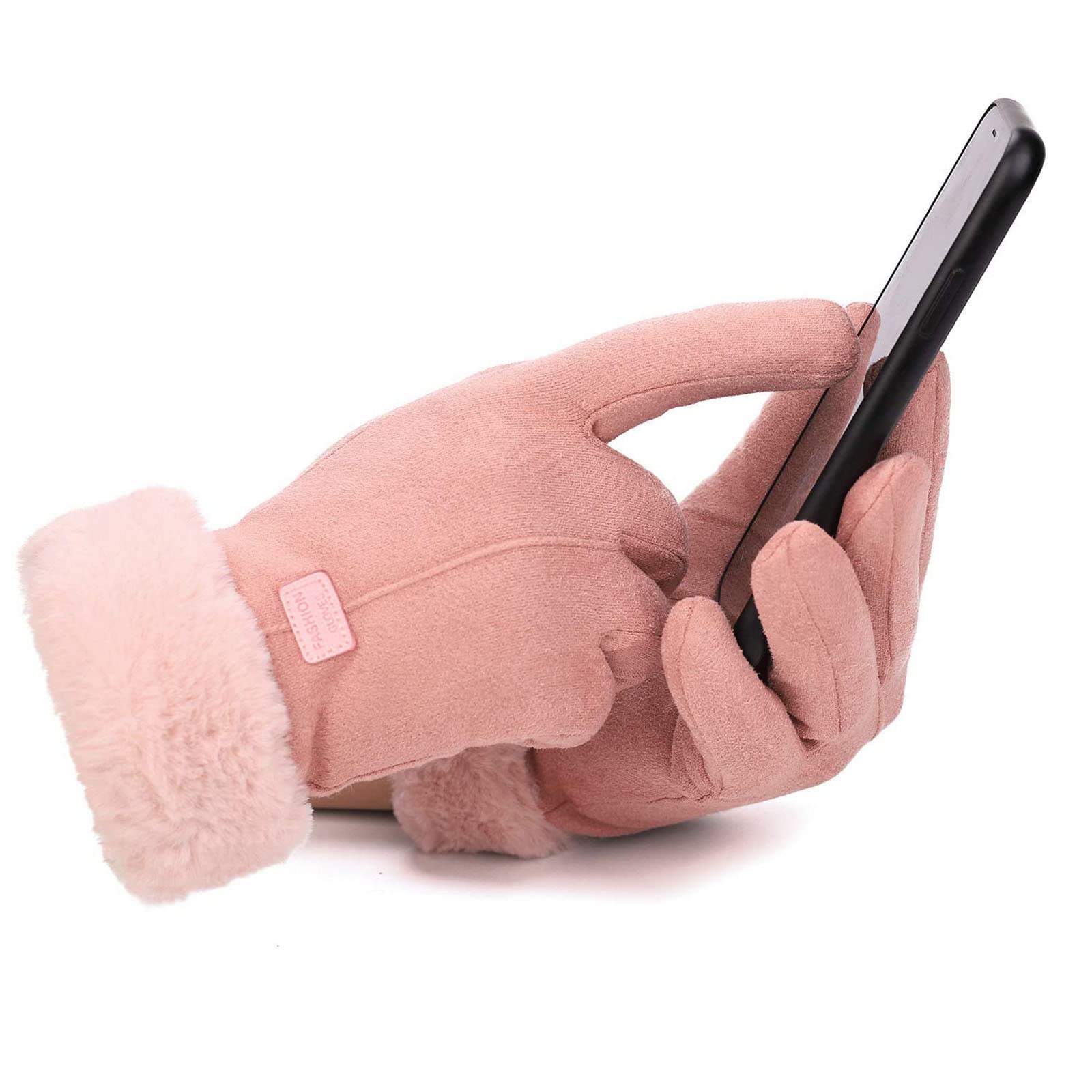 Gants Femme tactiles laine Gris chiné