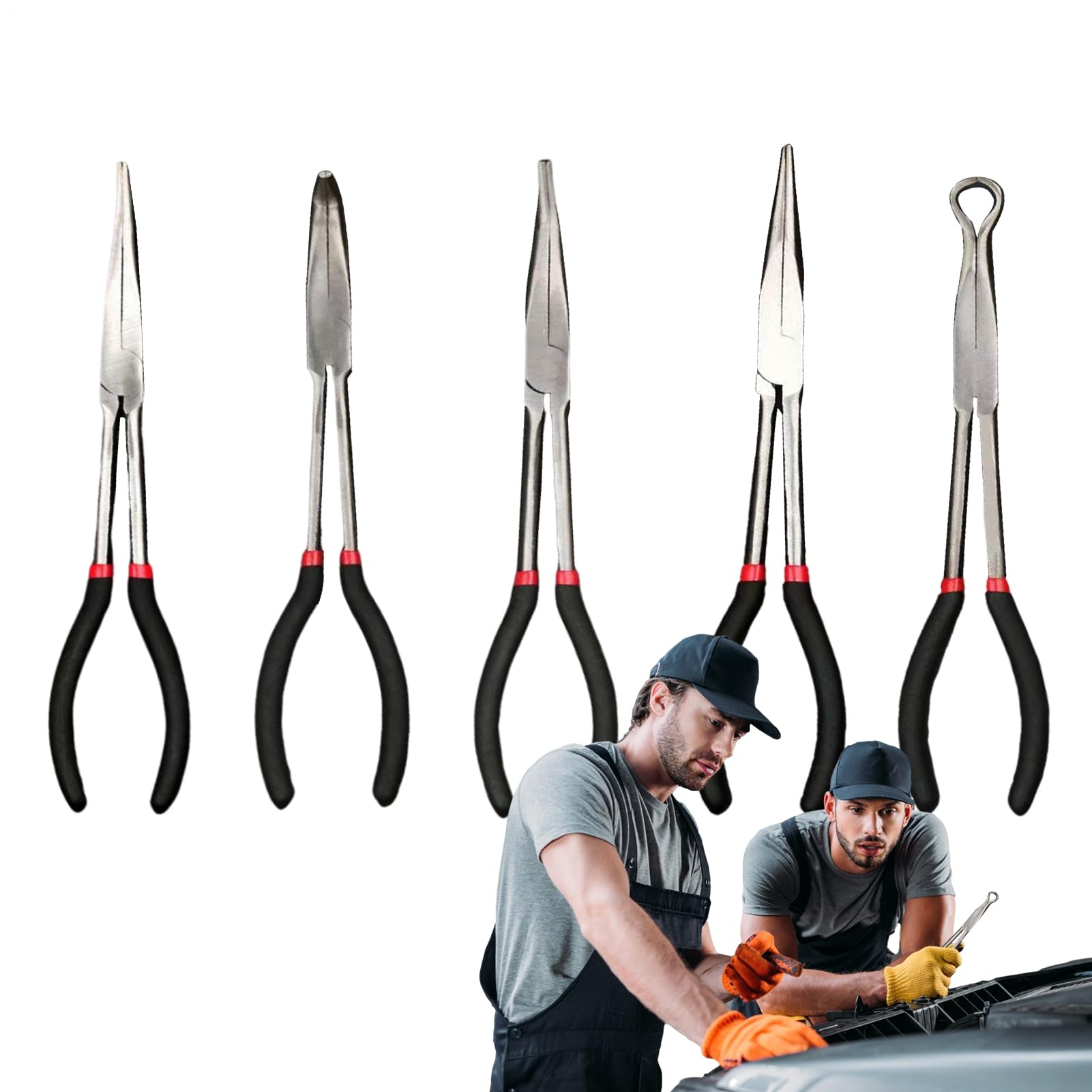 Morsetti A Becco Lungo Angoli Di Serraggio Di 25, 45 E 90 Gradi | Pinze sottili da 28 cm, per artigianato, gioielli, pesca, elettricità, impianto idraulico, riparazione auto, meccanica e