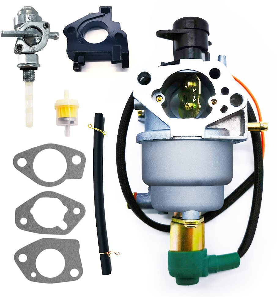 Photo 1 of Carburetor Carb for Wen Power Pro 56551 56680 56682 5500 6800 7000E 9000E R390 389CC 390CC 13HP Generator with Fuel Shutoff Valve Line Gasket