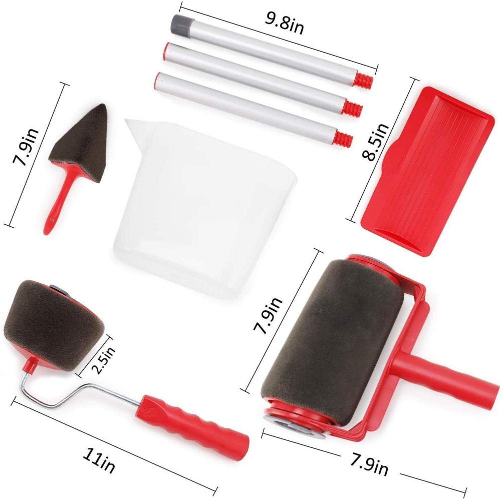 Paint Runner Pro - Kit de pinceles con sistema antigoteo, tecnología antisalpicaduras, cortador de esquinas, vertedor de pintura y fácil flujo para pintura azul Uptodate