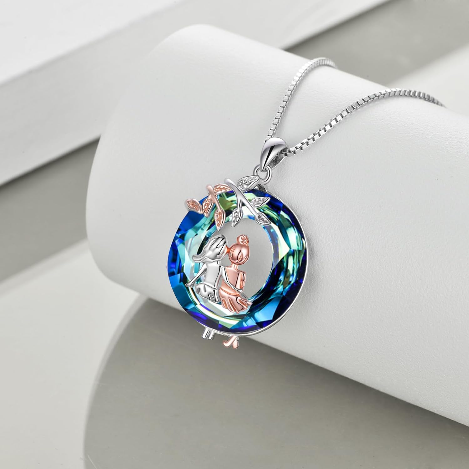 AOBOCO Gifts for Sister 2 3 Sisters Necklace for Women Sterling Silver Sisters Pendant Jewelry Birthday Christmas Gifts for Friend Female Friendship Lasts Forever - Image 2