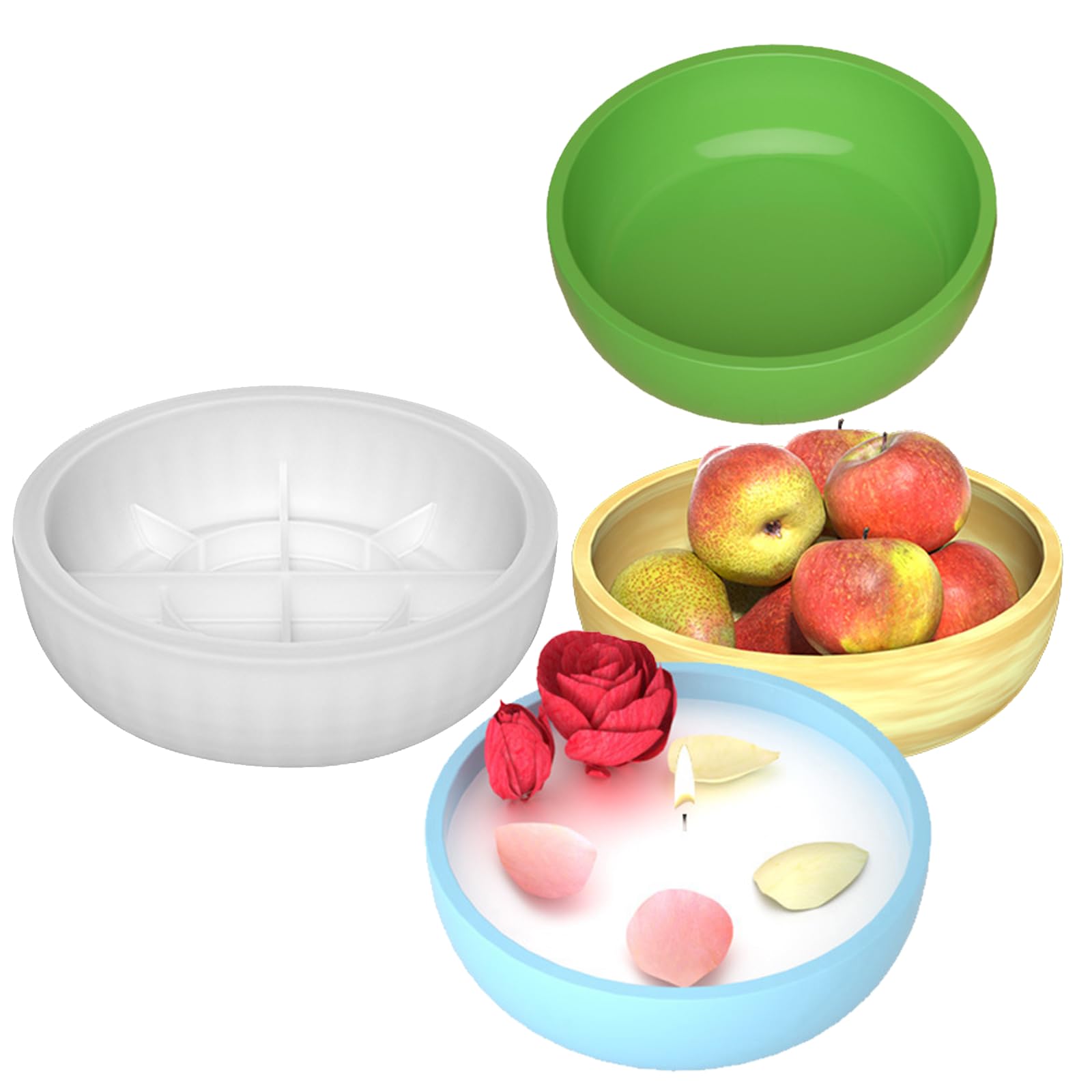 Gurxi Silicone Moulds, 1 Piece Silicone Resin Casting Moulds, Silicone Bowl, Silicone Moulds for Resin, for Coasters, Candle Holders, DIY Projects, Decorations for La