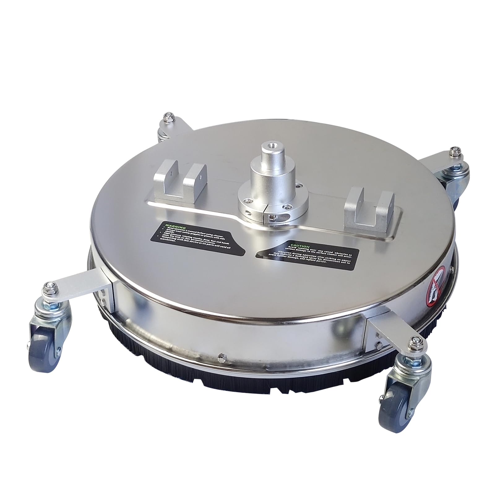 Limpiador de superficies de acero inoxidable de 20 pulgadas con presión máxima de 4500 psi, 2 boquillas, ángulo de pulverización de 25° y 4 ruedas para terraza, patio, acera, zona de piscina