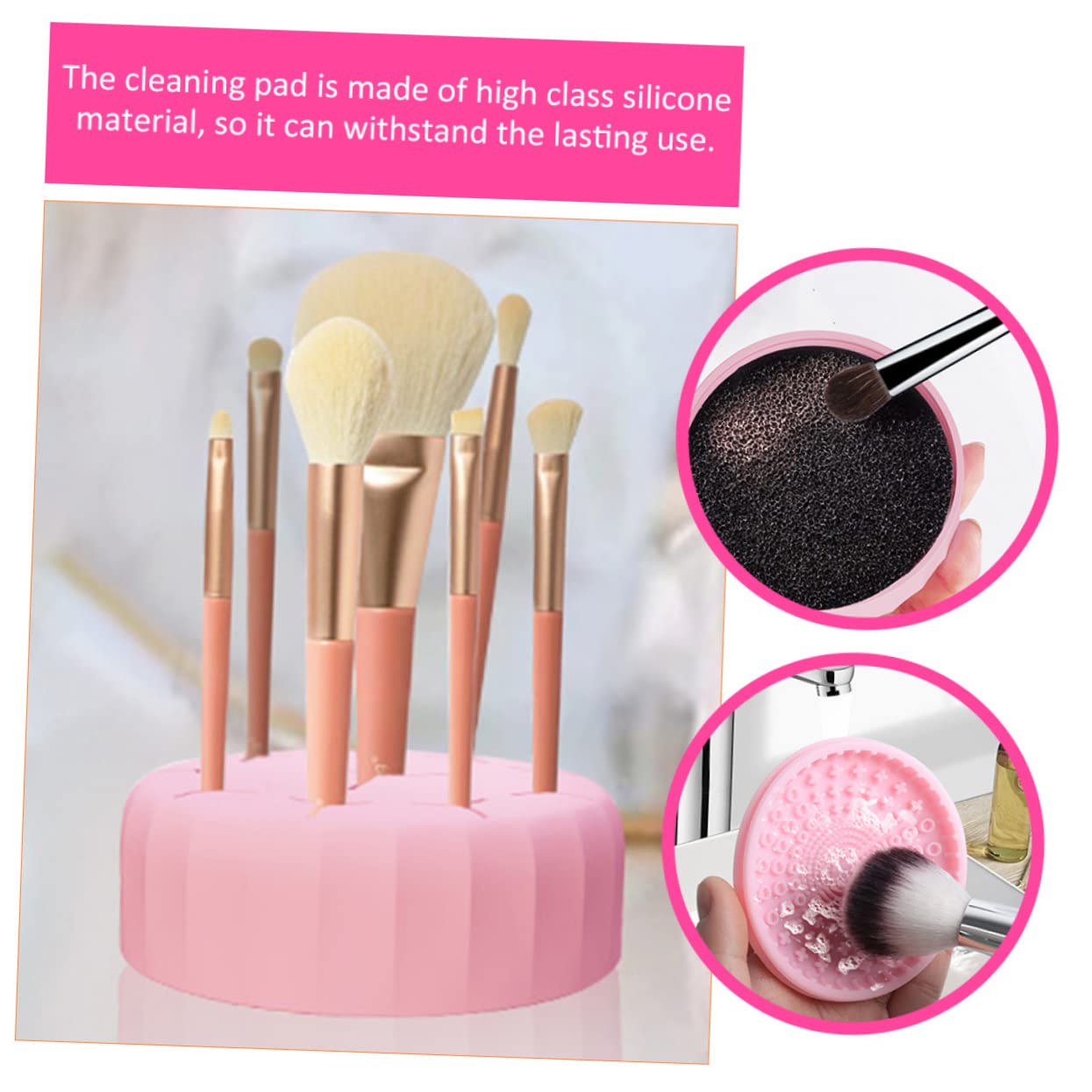 MAGICLULU 4 Stück Reinigungsbox für Make-up-Pinsel pinsel reinigungsmatte brush cleansing pad Silikon-Kosmetikpinselreiniger Silikonbürsten-Reinigungspad Make-up Pinsel Bürste Reinigungspad