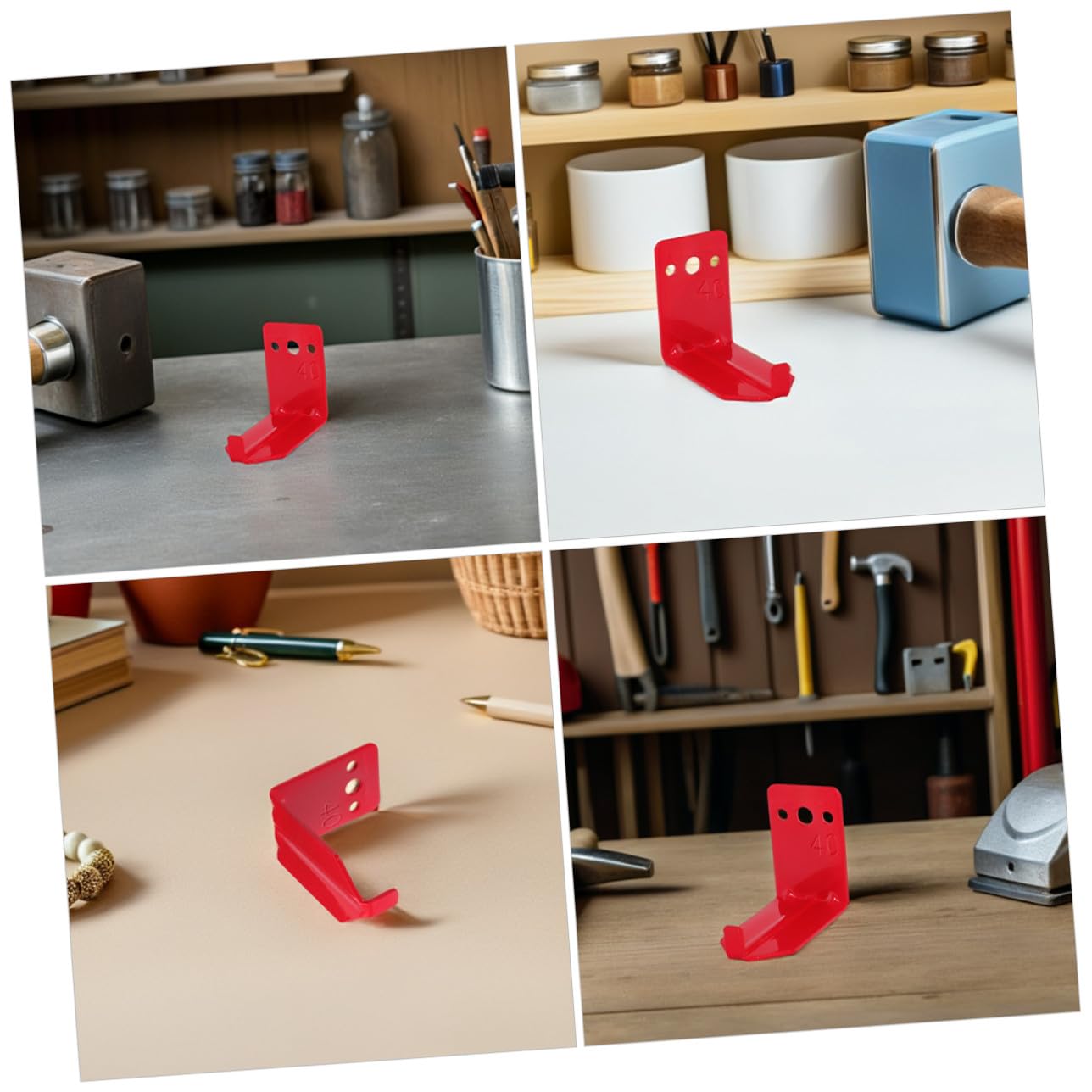 Soporte para Colgar Extintores Metálico Rojo, 12 Juegos | Montaje en Pared Tornillos, para Aulas y Hogares, Apto para Equipos 40 Lb