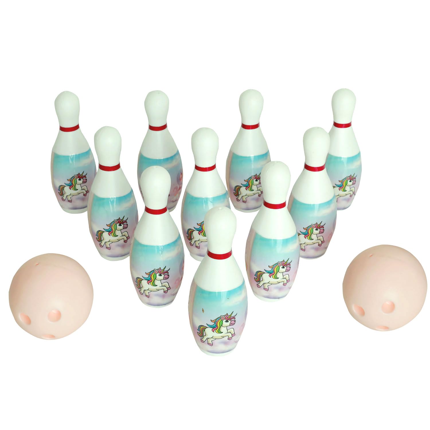 Signamio® Bowling Game for Kids Toy with 10 Big Pin and 2 Big Ball Indoor and Outdoor Fun Activity Toy Game for Kids Fun Learning Toy Game Early Development Activity Bowling Toys- White Color