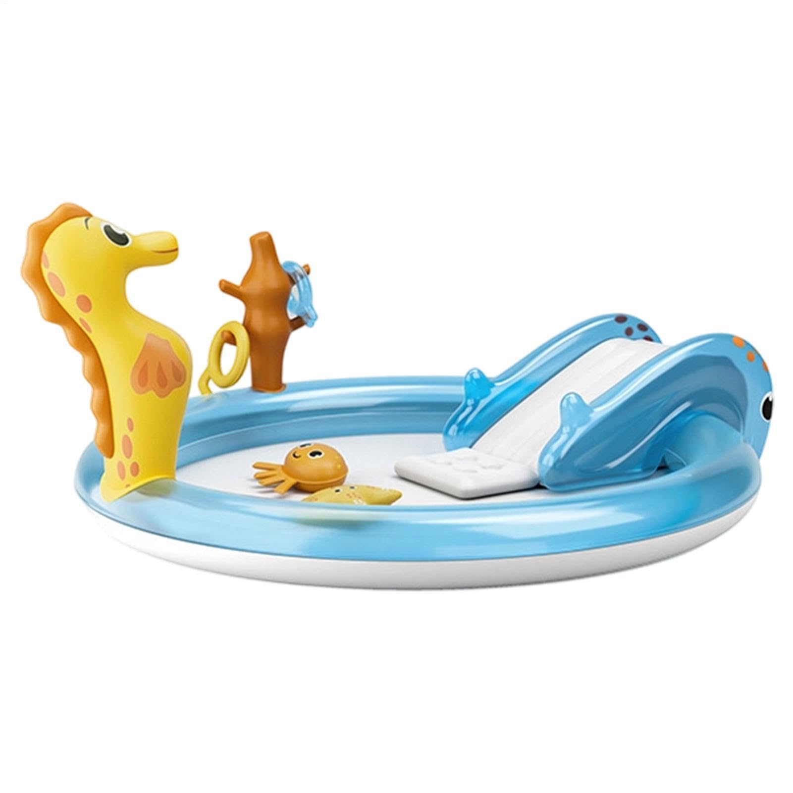 Piscine Enfant avec Toboggan Jouet Gonflable Thème Été