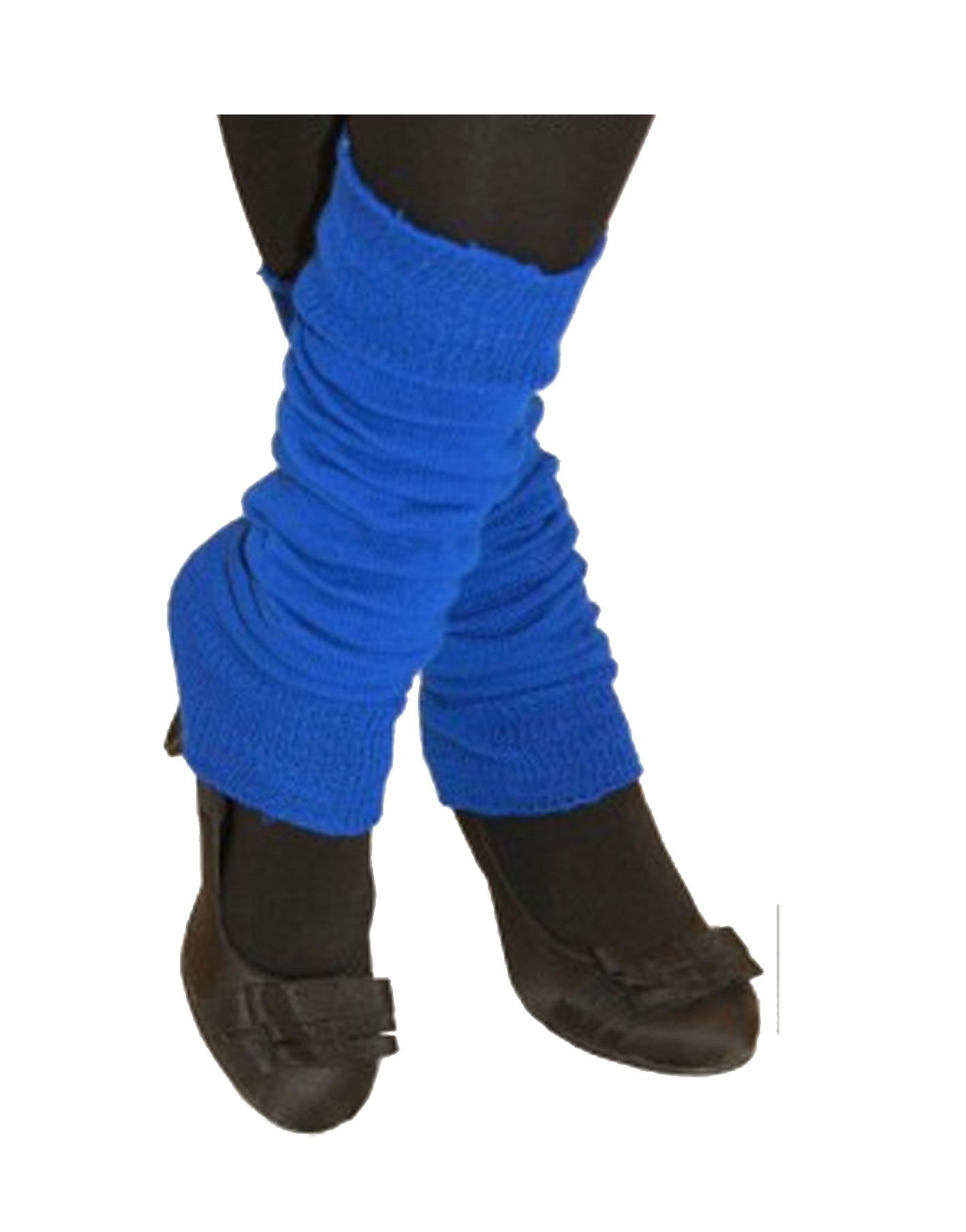 Luxurious Ladies 80's Dance Plain Ribbed Leg Warmers, Neon Leg warmers 15 Colours (Royal Blue)