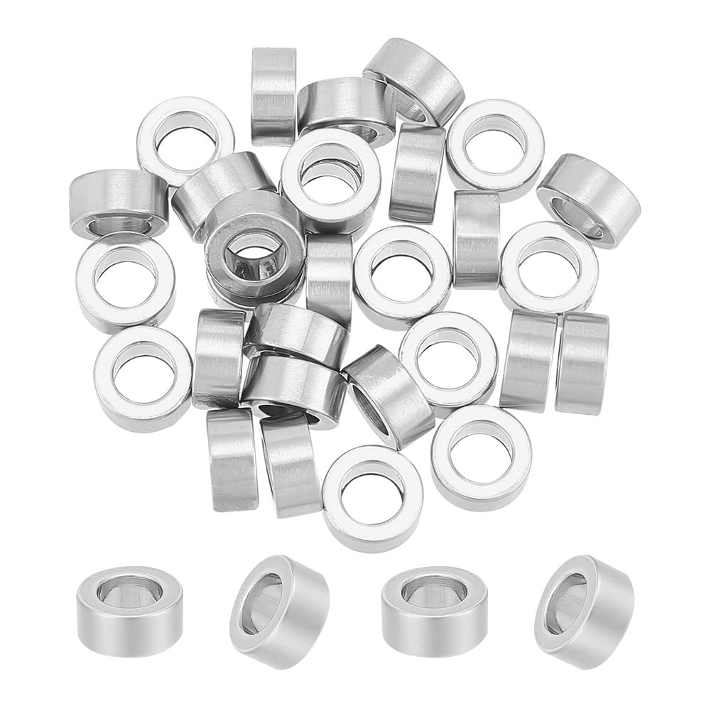 Perline Colonna In Acciaio Inossidabile UNICRAFTALE – 30 Pezzi Da 8mm – Foro 4mm – Per Creazione Gioielli Fai-da-Te - 3