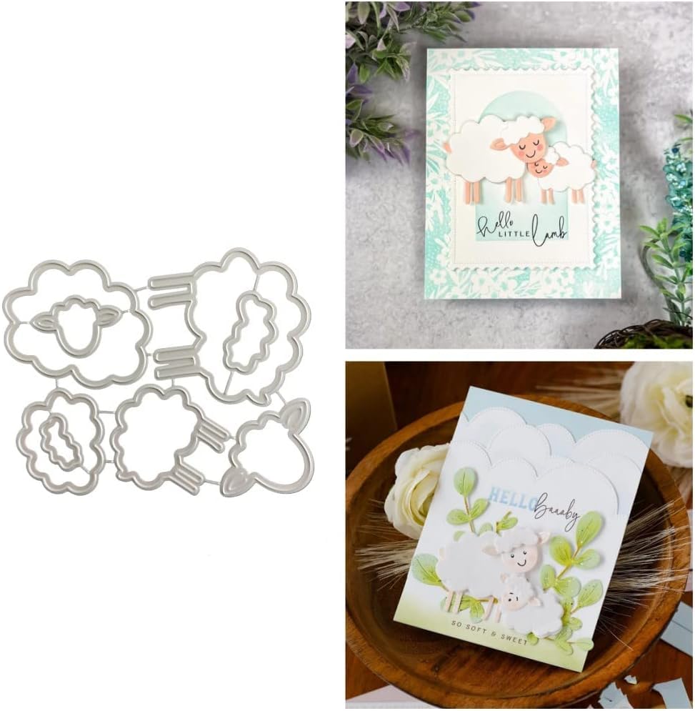 JIHFOHHA Cute Sheep Cutting Die Animals Embossing Metal Dies Cut for DIY Scrapbooking Album Decorative Paper Crafting Card Making