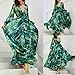 RKSTN Trendy Long Maxi Dress for Beach Long Sleeve Spring Dresses for Women 2025 Green Leaf Print Swing Dress Ball Gown