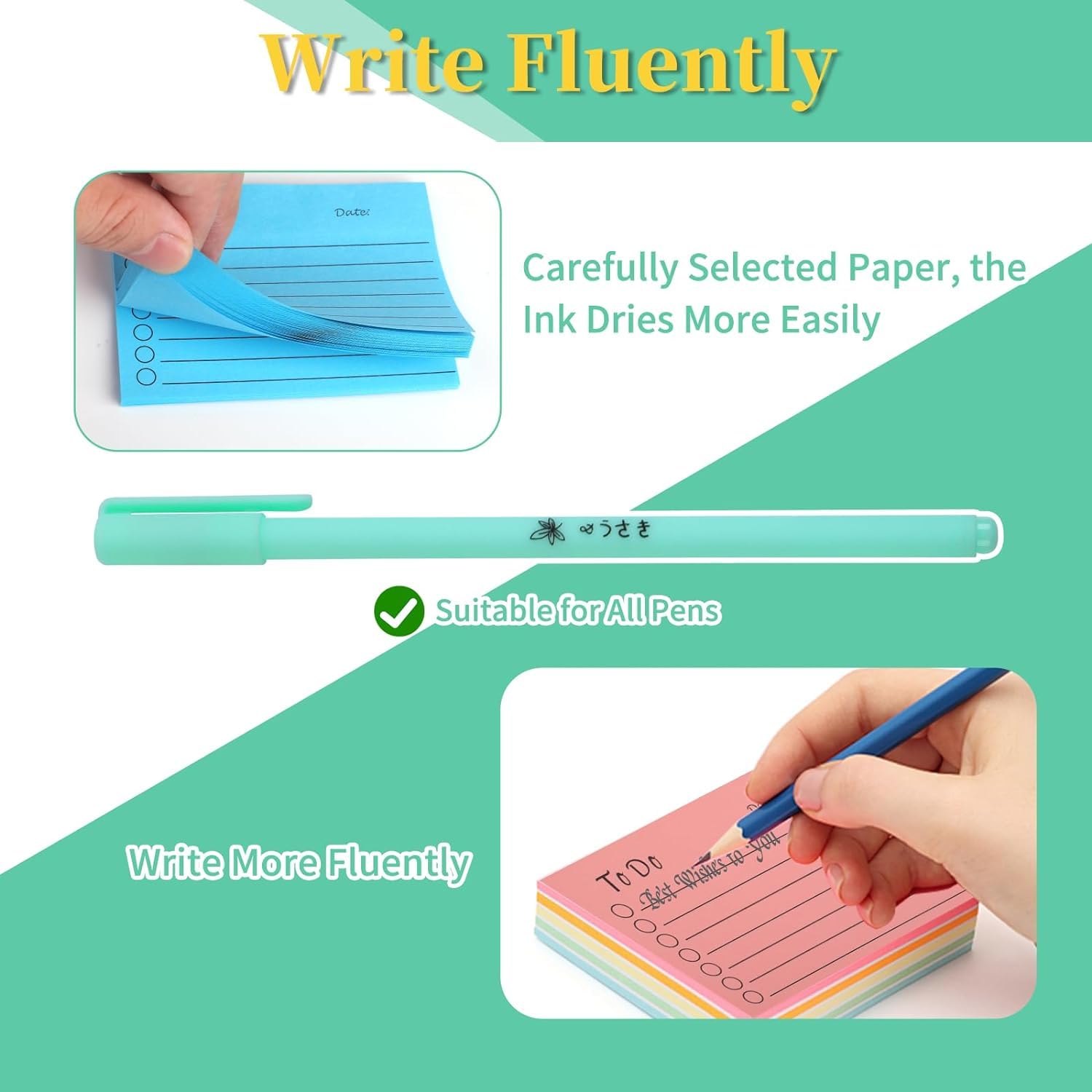 450 Sheets Sticky Notes Pad, Lined To Do Lists, Office