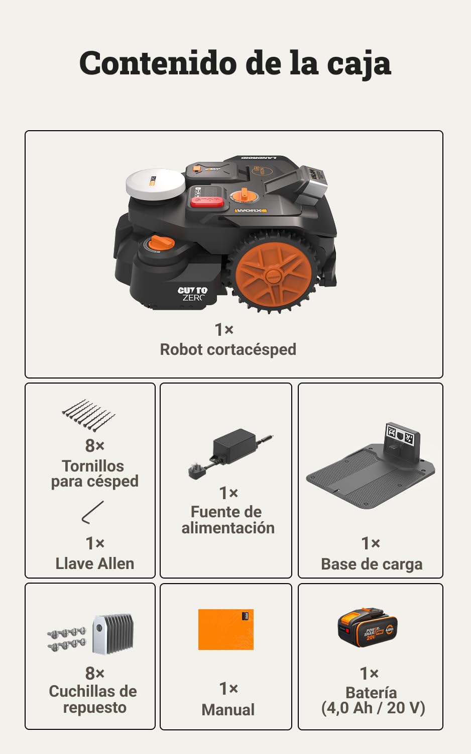 Worx Landroid Vision Cloud WR306E 2WD Robot Cortacésped, Sin Cable Perimetral, hasta 500 m², Evitación de Obstáculos con IA, Navegación VSLAM + RTK Cloud, Mapeo Automático, Control por App