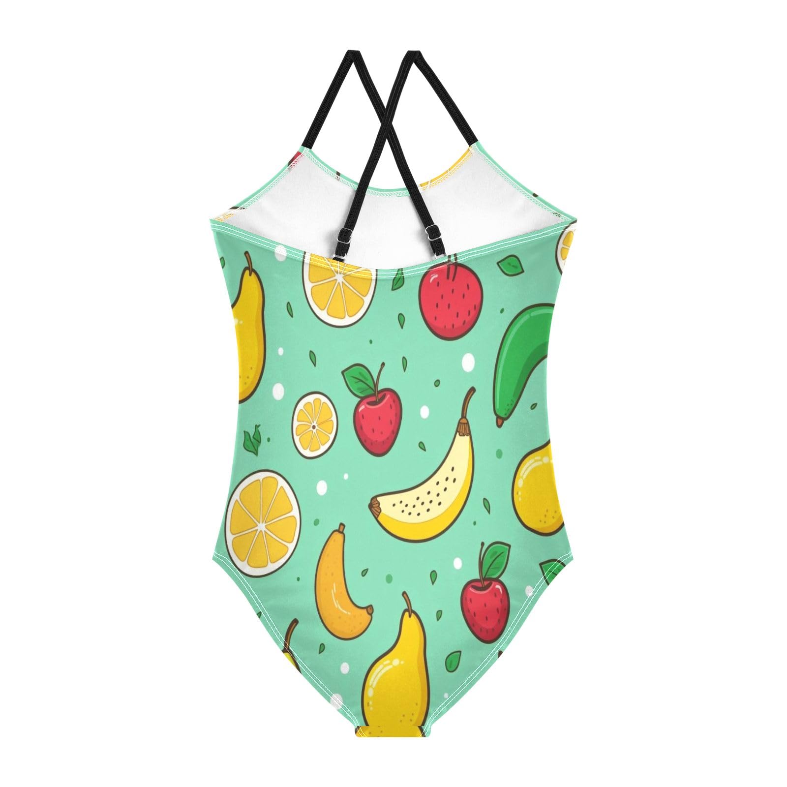 Lemon Banana Cherry Fruit Girls One-Piece Swimsuit Beach Bathing Suit