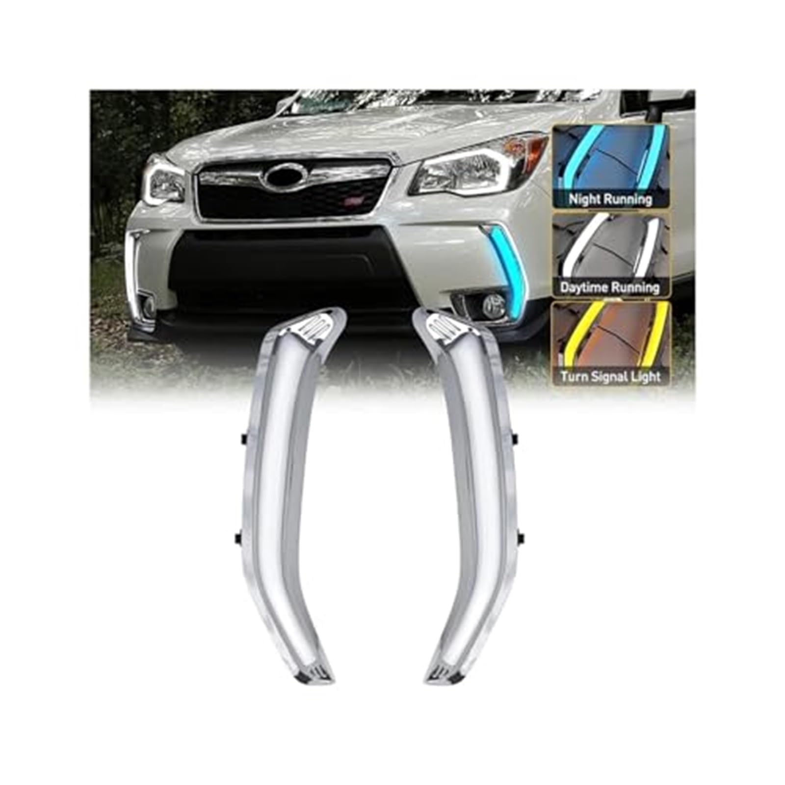 For Subaru, Forester, 2013 2014 2015 Luci diurne a LED Fendinebbia for auto Indicatori di direzione Bianco Giallo Blu Impermeabile Auto 12V Indicatore luminoso dello specchio