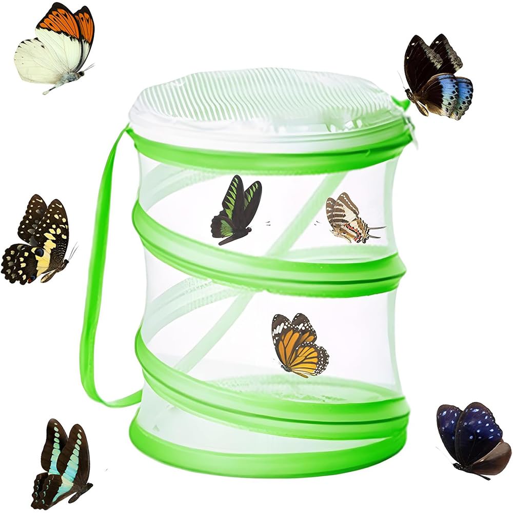 Jaula Plegable para Mariposas, Valla para Insectos, diseño portátil, Captura de Insectos, educación científica, Red de cría para Mariposas/luciérnagas/Plantas