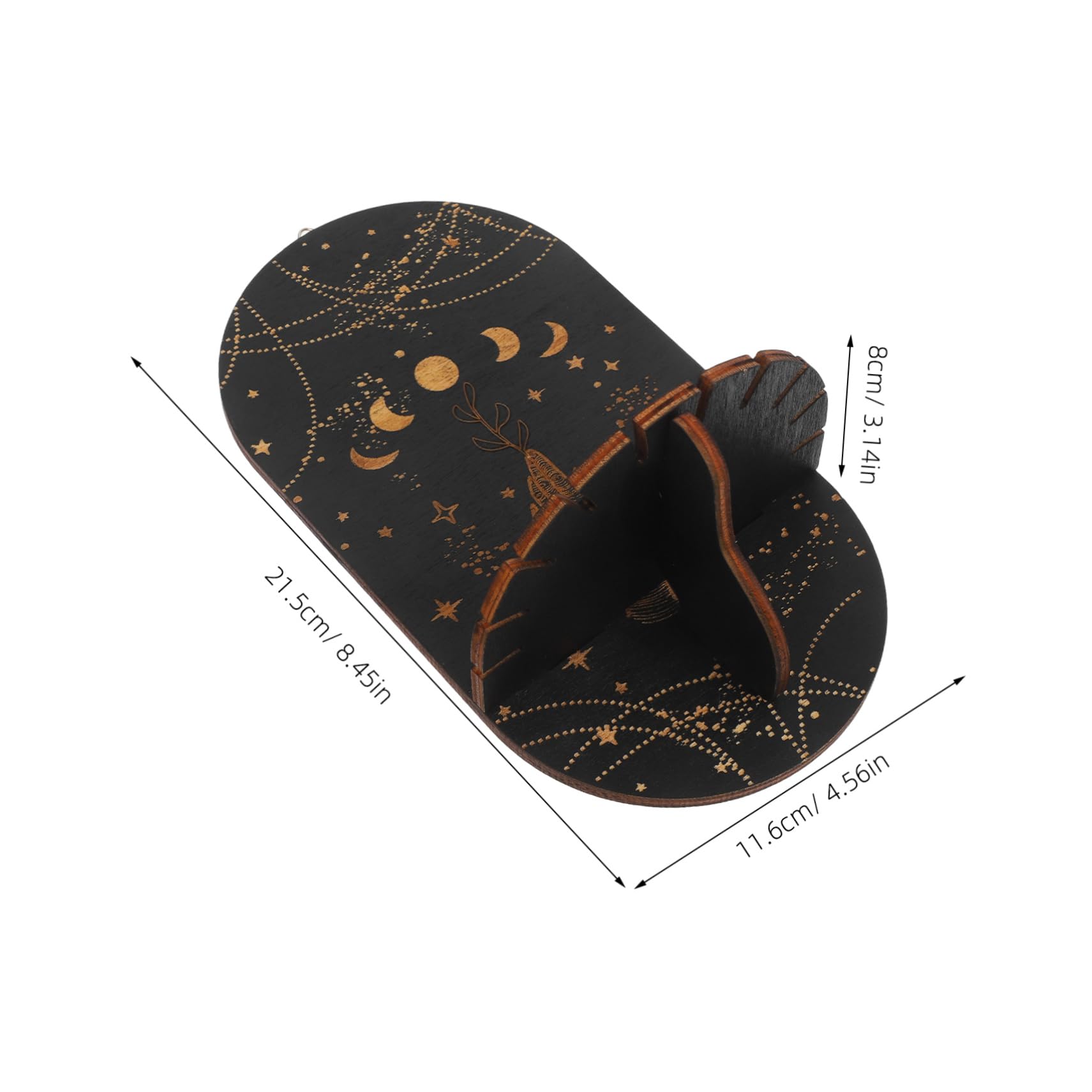 PRETYZOOM 2Pcs Crystal Display Shelf Boho Moon Phases Wall Mounted Rack for Stones and Essential Oils Hanging Decor for Living Room and Home Aesthetic