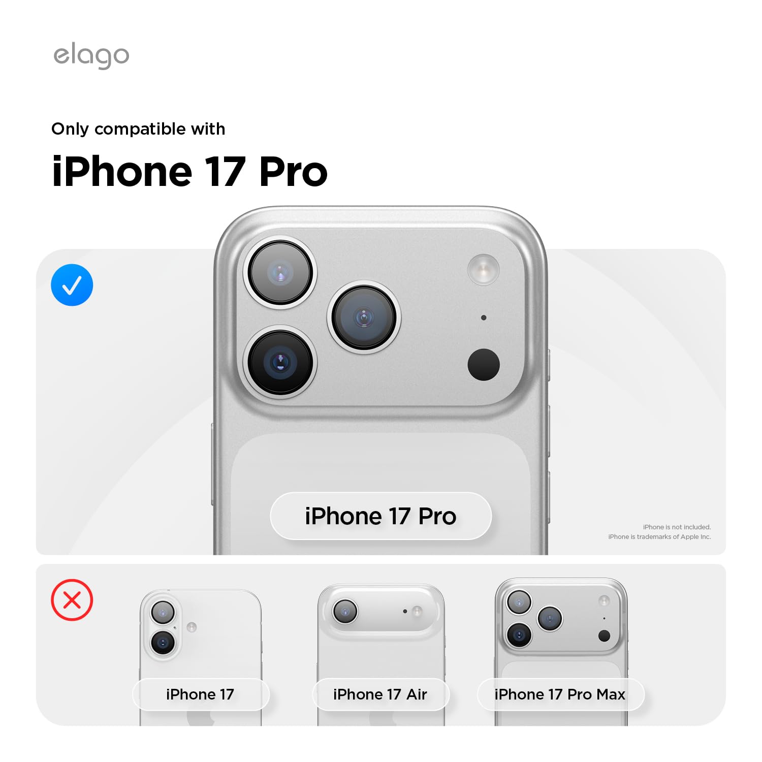 elago Cover Magnetica in Silicone Liquido per iPhone 17 Pro (6,3") – Compatibile con MagSafe, Antiurto, Sottile, Finitura Soft-Touch (Indaco Jeans)