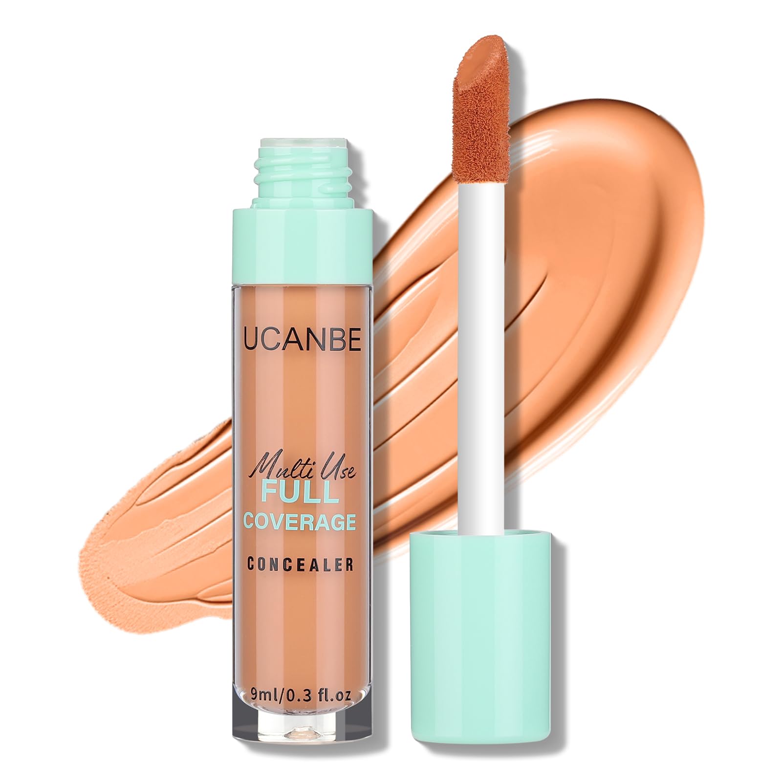 UCANBE Liquid Concealer Stick, Conceals, Covers, Highlights, Medium to Full Coverage Hydrating Color Corrector Face Makeup for Under Eye Dark Circles, Redness, Dullness, Fine Lines - Orange