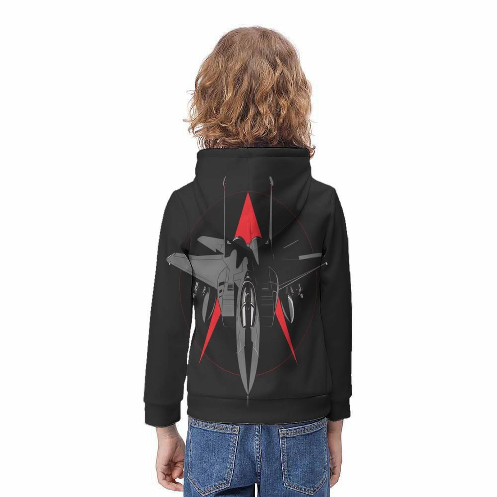 Avión de Murciélagoalla Sudaderas con Capucha para Niño Y Niña Impresión En 3D Invierno Jerséis Sudadera Ligera Sudadera con Cordón Y Bolsillos 6-15 Años