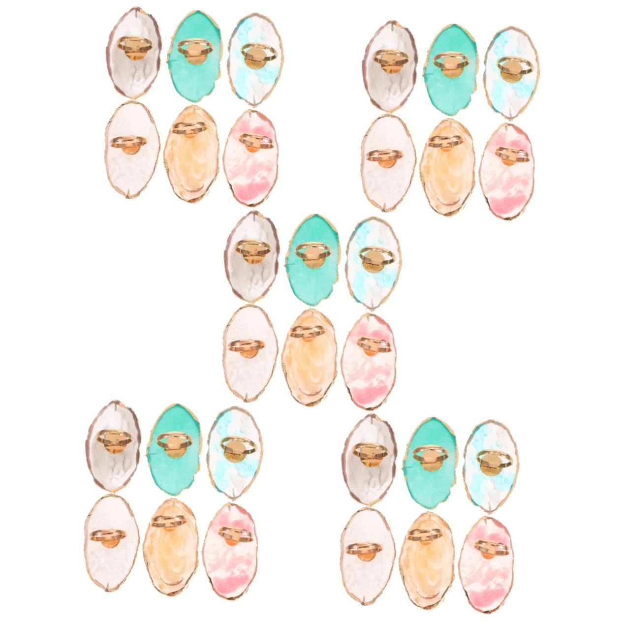 Beaupretty 30 Piezas Paleta de Anillos Placa de Color del Anillo de Dedo Paleta de Arte de uñas Esmalte de uñas Rings paletas de Anillos de manicura paletas de Arte de uñas de Anillo Cristal