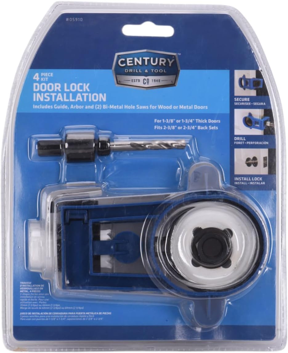 Century Drill & Tool 05910 Bi-Metal Door Lock Hole Saw Kit