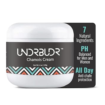 Chamois Cream for Cycling, Runners, Athletes - Anti Chafing Cream for Men and Women with Aloe, Shea Butter & Vitamin E - Reduces Saddle Sores, Low Friction Formula 4 oz