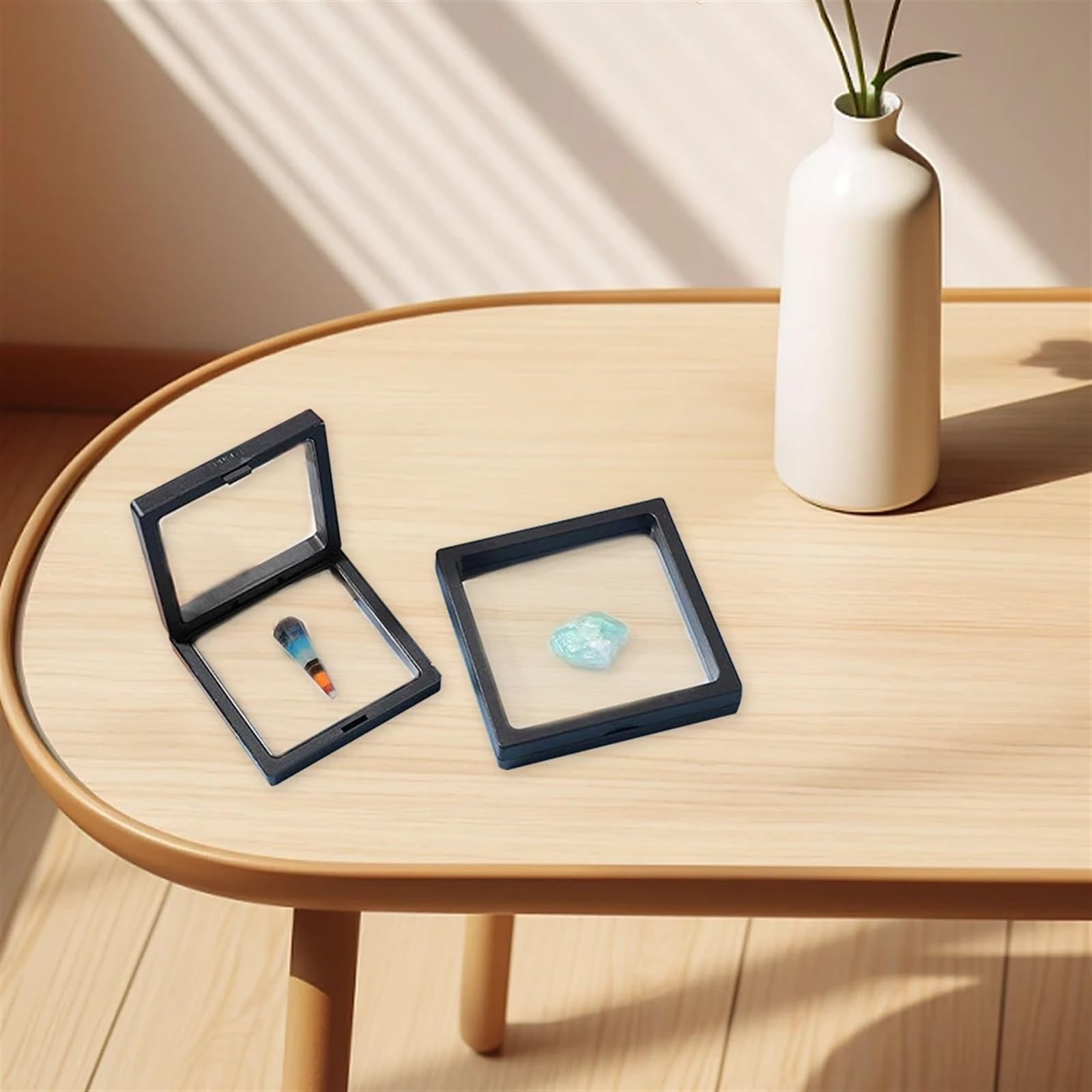 Plastikowe pudełko na biżuterię z pływającą ramą 3D | Przechowywanie biżuterii: 9 sztuk 3D pływającej ramki Shadow Box(9cm)