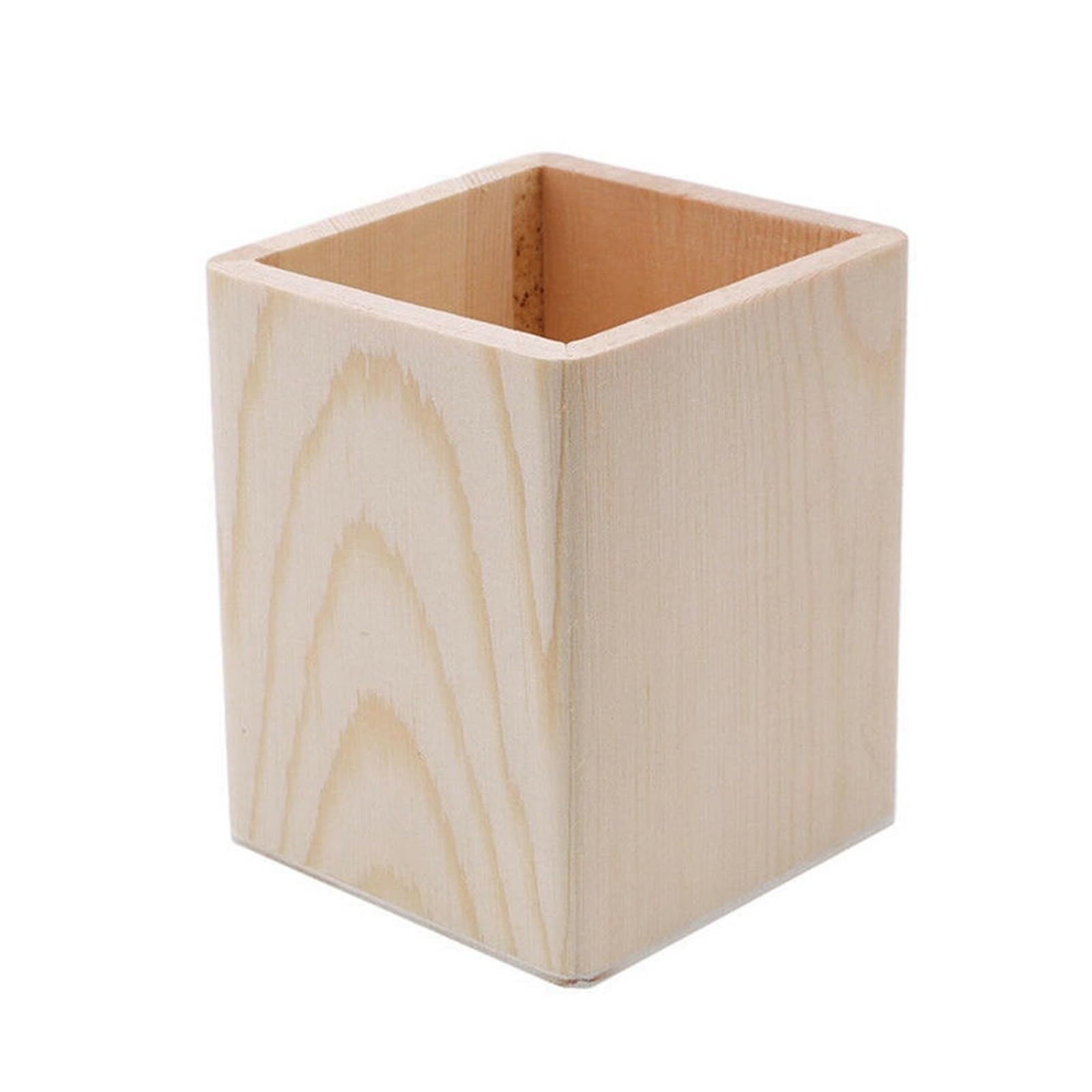 DHYUACN Pen Holder Wooden Pen Storage Box Pencil Pot Office Organizer Desktop Holder Makeup Brush Container Home Stationery Supplies Desk Pen Holder(Type 3)