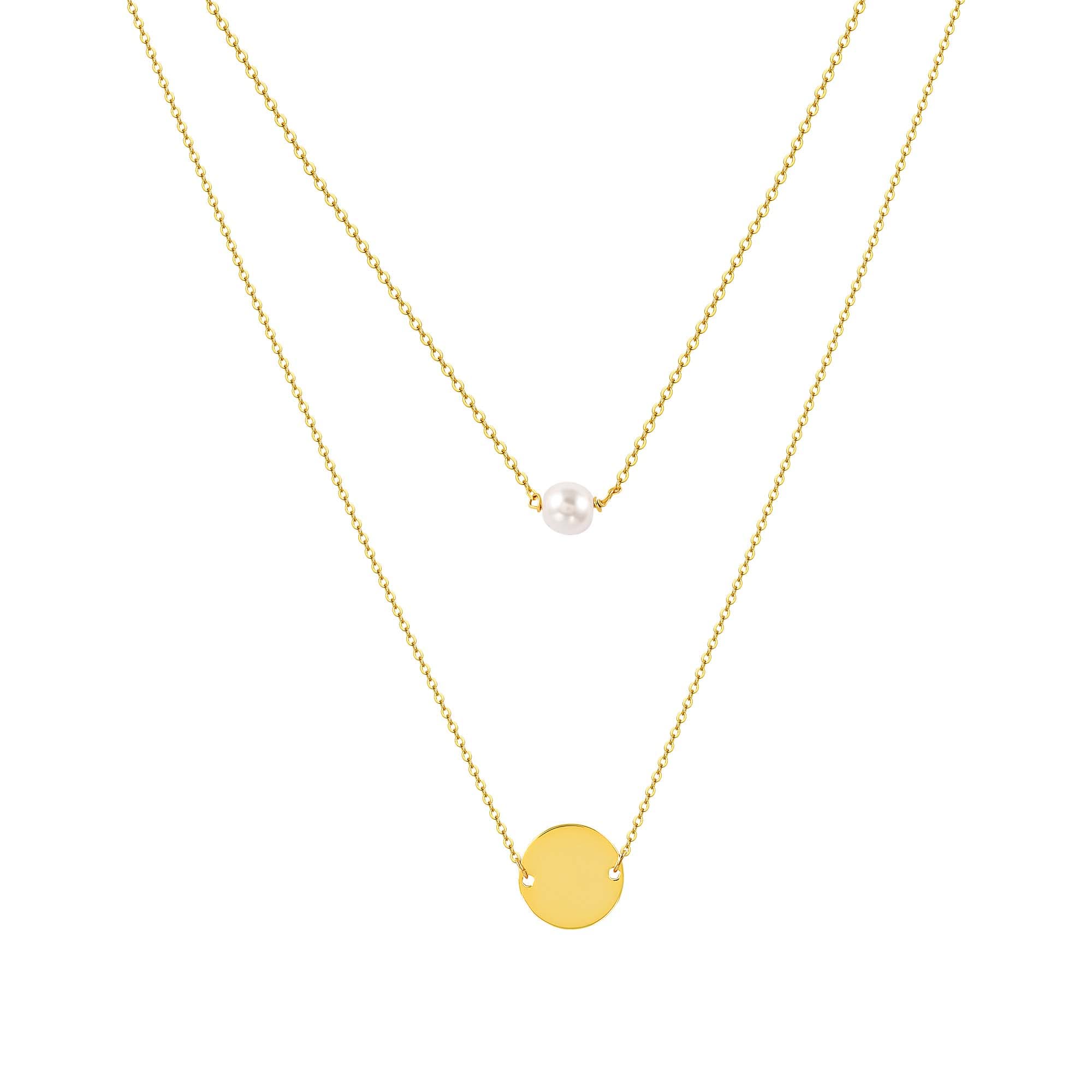 Tewiky Pearl Necklaces for Women, Dainty Gold Necklace 14k Gold Plated Single Pearl Necklace Simple Pearl Choker Necklaces for Women Trendy Cute Gold Necklace Jewelry for Women