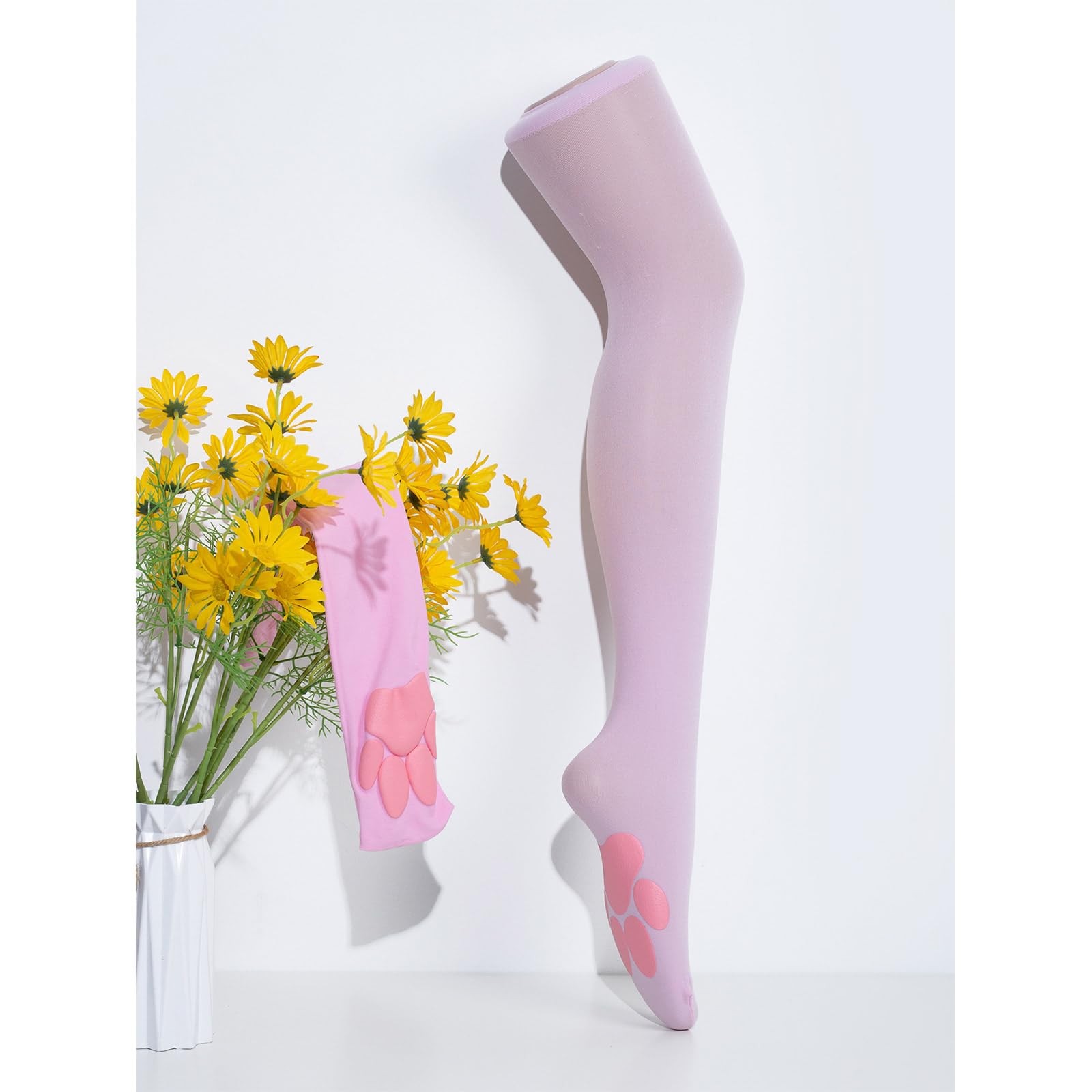 REDYY Cute Cat Paw Thigh High Stockings Lolitas Over Knee Stockings Pink Kitten Claw Stockings Cat Cosplay Costume Gifts: Pink