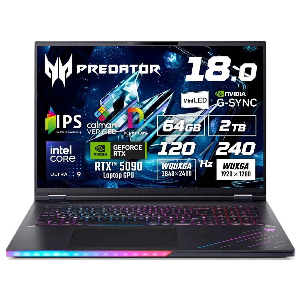 大容量500GB❤️バッテリー良好カメラ8GB Windows11ノートパソコン Amazon.co.jp: Acer Predator Helios 18 AI Windows 11 Pro Core Ultra