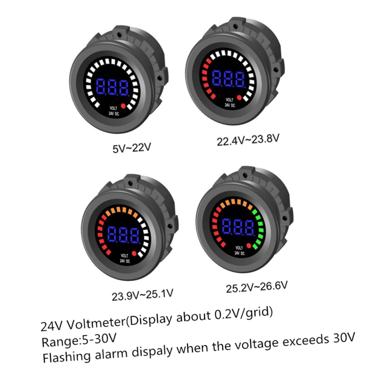 SOIMISS Voltímetro de Digital LED para Coche y Motocicleta Voltímetro para Coche y Motocicleta