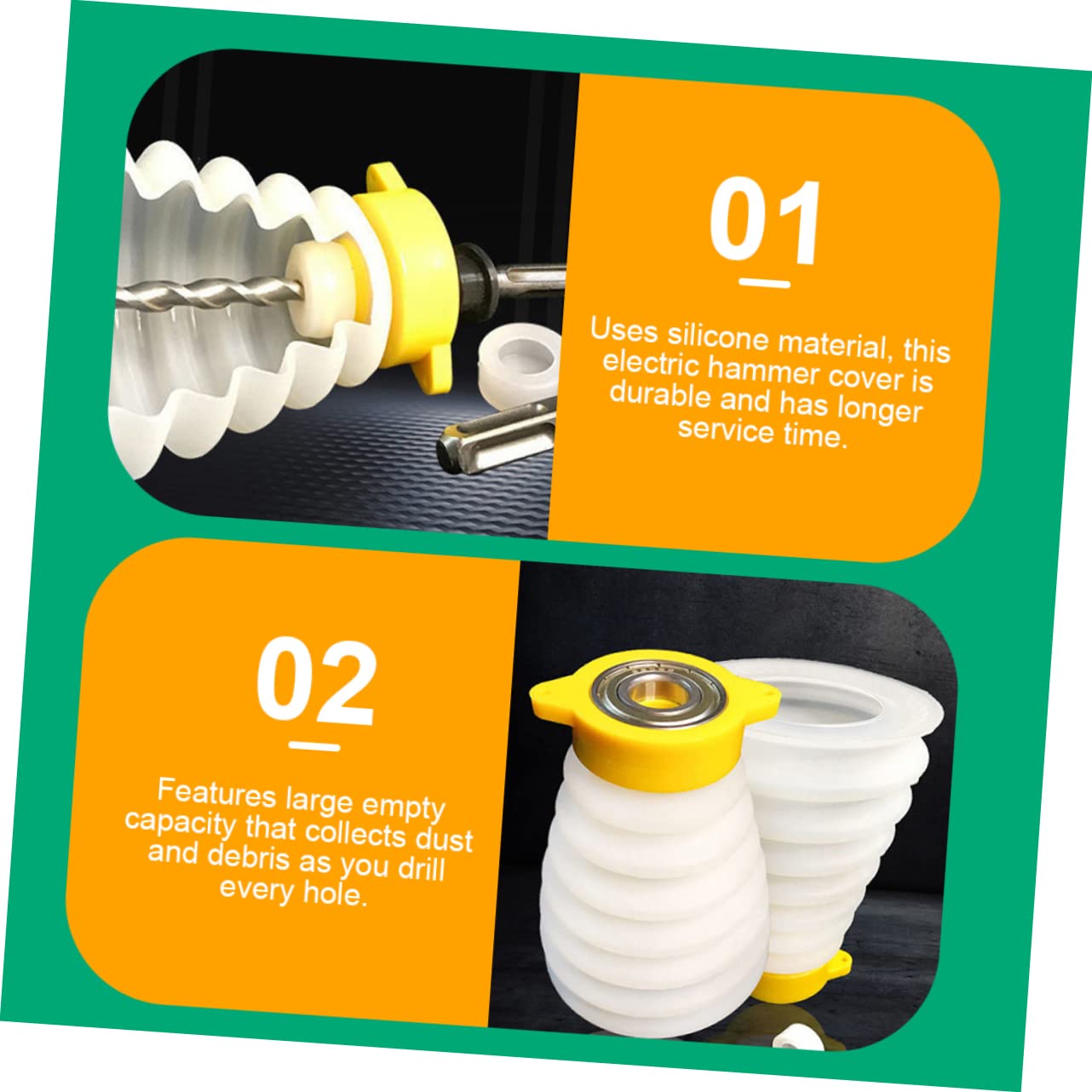 WOONEKY Electric Drill Dust Bowl Drill Dust Catcher Hammer Drill Dust Collector Silicone Cover Easy Attach and Cle