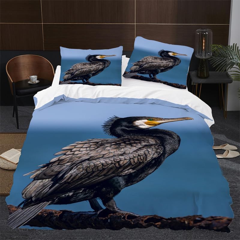Blue Cormorant Twin Duvet Cover Animal Print Twin Bedding Sets Soft Microfiber Comforter Cover and 2 Pillow Shams 20"X26", Bed Set Duvet Covers with