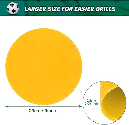 Miniatura 2 de TuXHui Marcadores de goma para el suelo, puntos de agilidad antideslizantes de 9 pulgadas, conos planos para niños, deportes, fútbol, baloncesto,