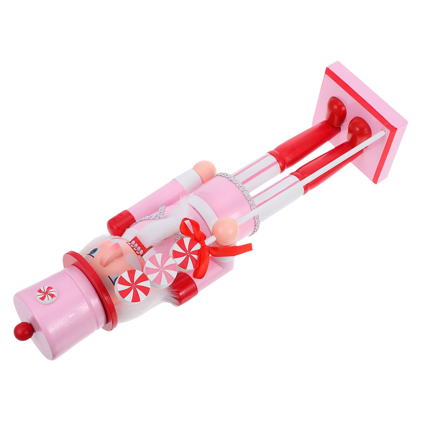 Soldat Casse-Noisette traditionnel en bois de qualité aux finitions rose et or