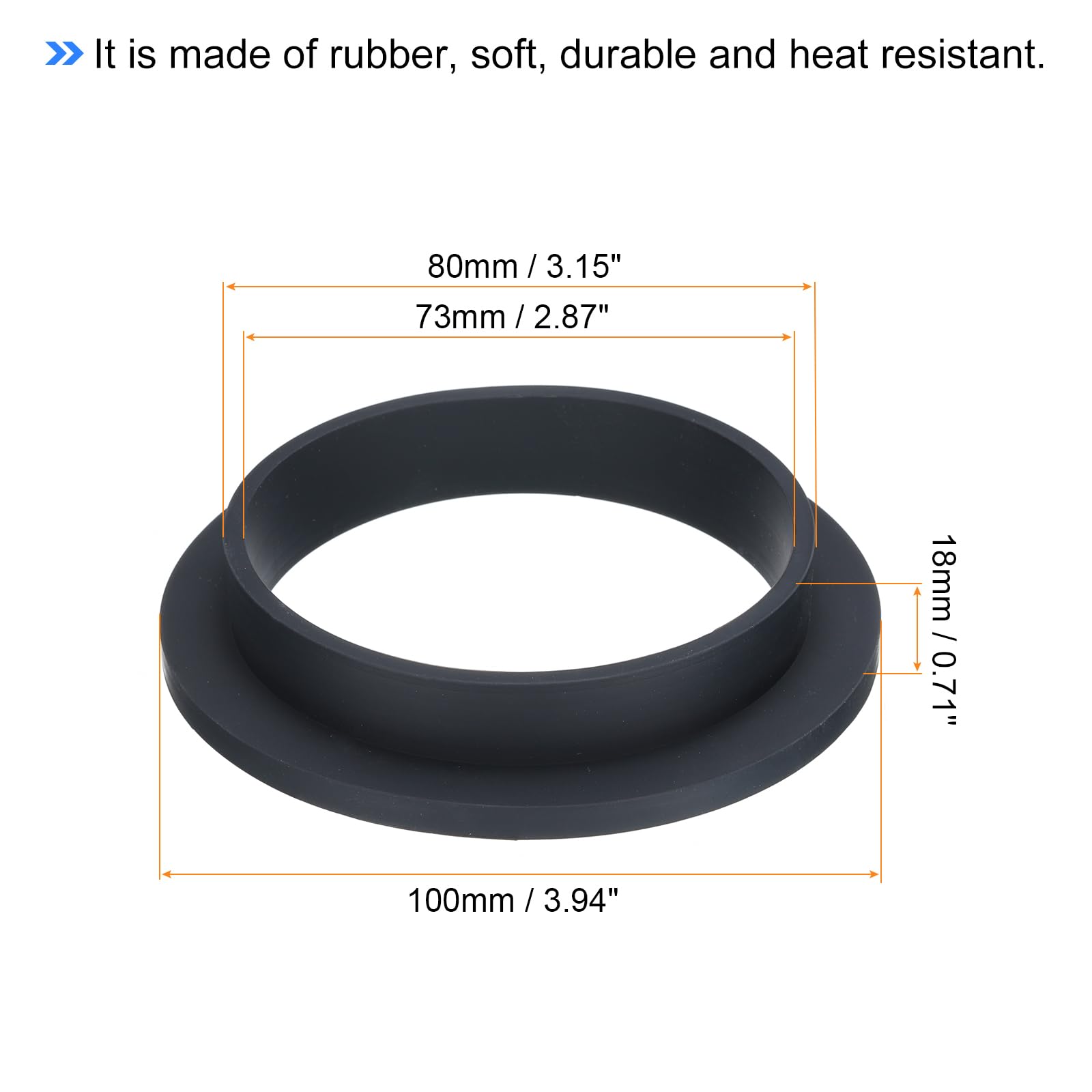 MECCANIXITY T Type Rubber Grommet Mount Dia 80mm ID 73mm Seal Protection Flexible Hole Plugs for Cable Pipe Black