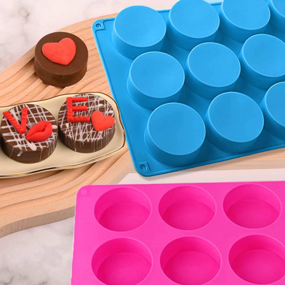Silikon-Formen Für Kuchen-Pucks – 12 Mulden Pro Form – Ideal Für Schokolade & Desserts – 2 Stück