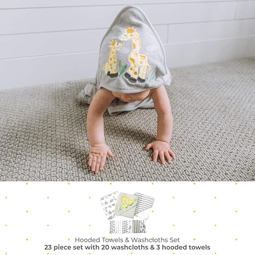 Miniatura 2 de Spasilk Baby - Juego de toallas con capucha y paños de baño para niñas y niños recién nacidos (23 unidades)