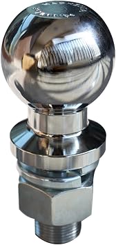 Towing Hitch Ball | High Strength Hitch Pin Tow Ball Rear Connector Coupling Trailer Part,Coupling Trailer Part Tow Ball - Chrome Finish For Pickup Trucks, SUVs, Hauling ATVs, Campers, Utilit Onlynery