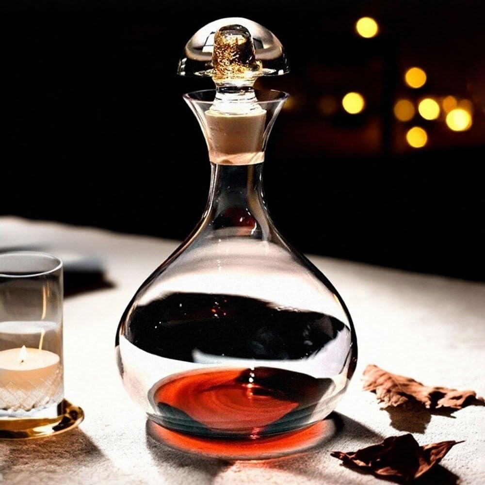 Decantador de vino Jarra decantadora de cristal 1000 ml con tapón, ideal for cenas en casa y como regalo Accesorios para vino