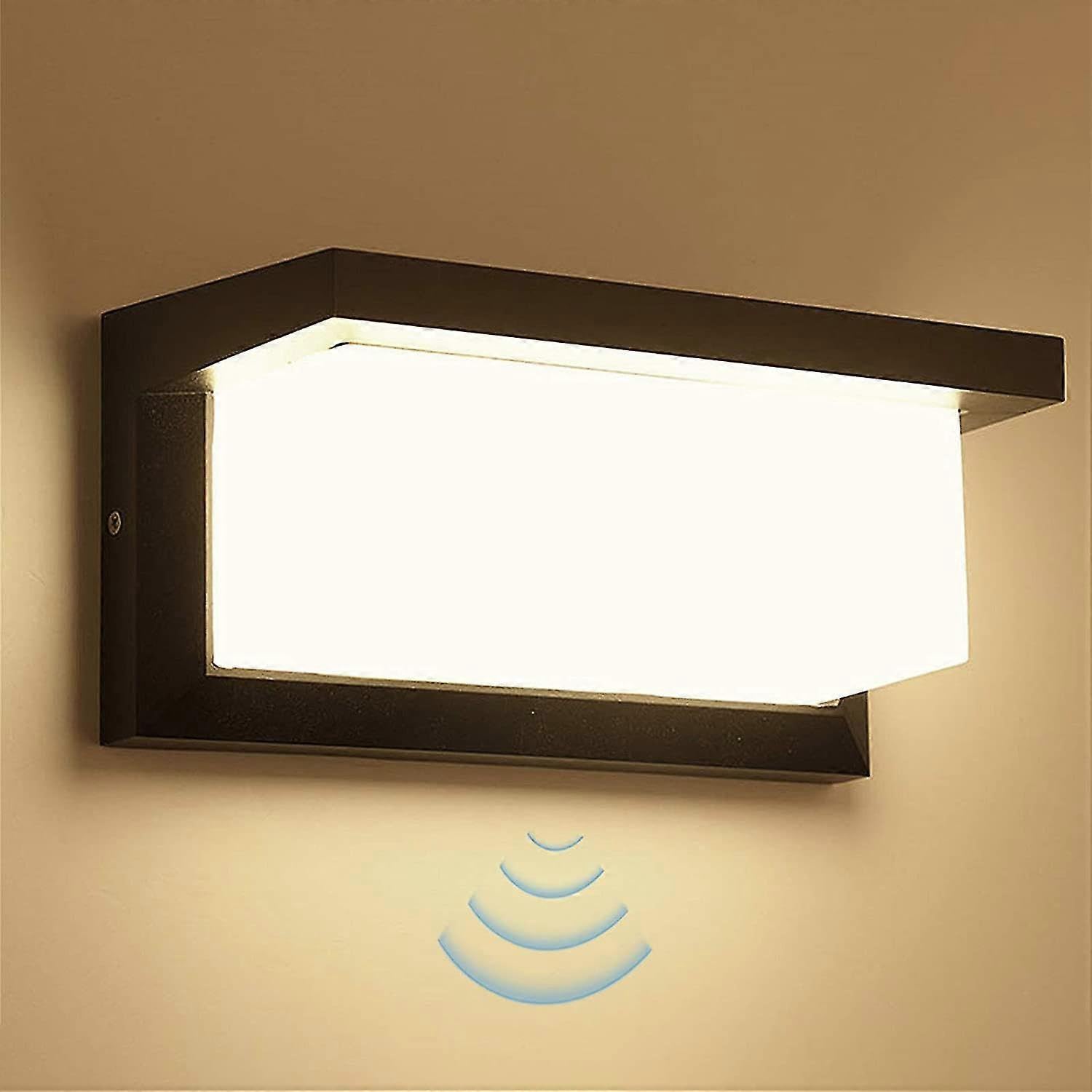 Joyhappst Image Color 18W Led Wall Sconce Outdoor Lamp With Motion Sensor Modern Aluminum Light Fixture Ip65 Waterproof Light Decorative Lighting For Garden Pathway Hallwa