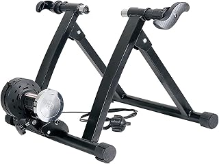 Bike Turbo Trainer Trainer Stand, Stationary Exercise Bike Training Stand, Folding Steel e, Variable Resistance Magnetic Indoor Bike Trainer for Road & Mountain Bicycles