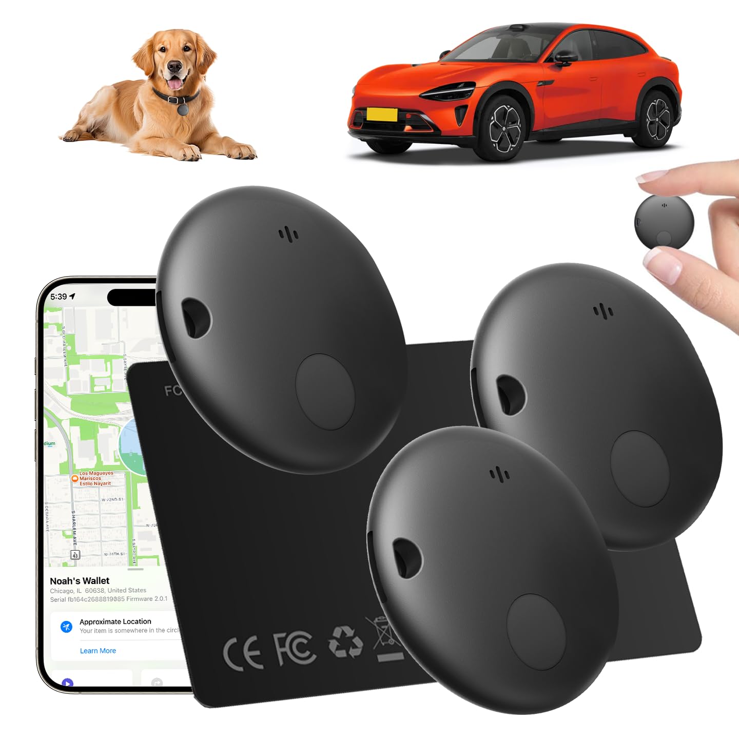 Wallet Tracker Card, 1.8MM Slim Rechargeable Finder, Smart Tracker, Item Finder Tags Works with Apple Find My, Water-Resistant, Item Locator for Wallet, Passports, Luggage, Backpack etc. - 4 Packs-image-48