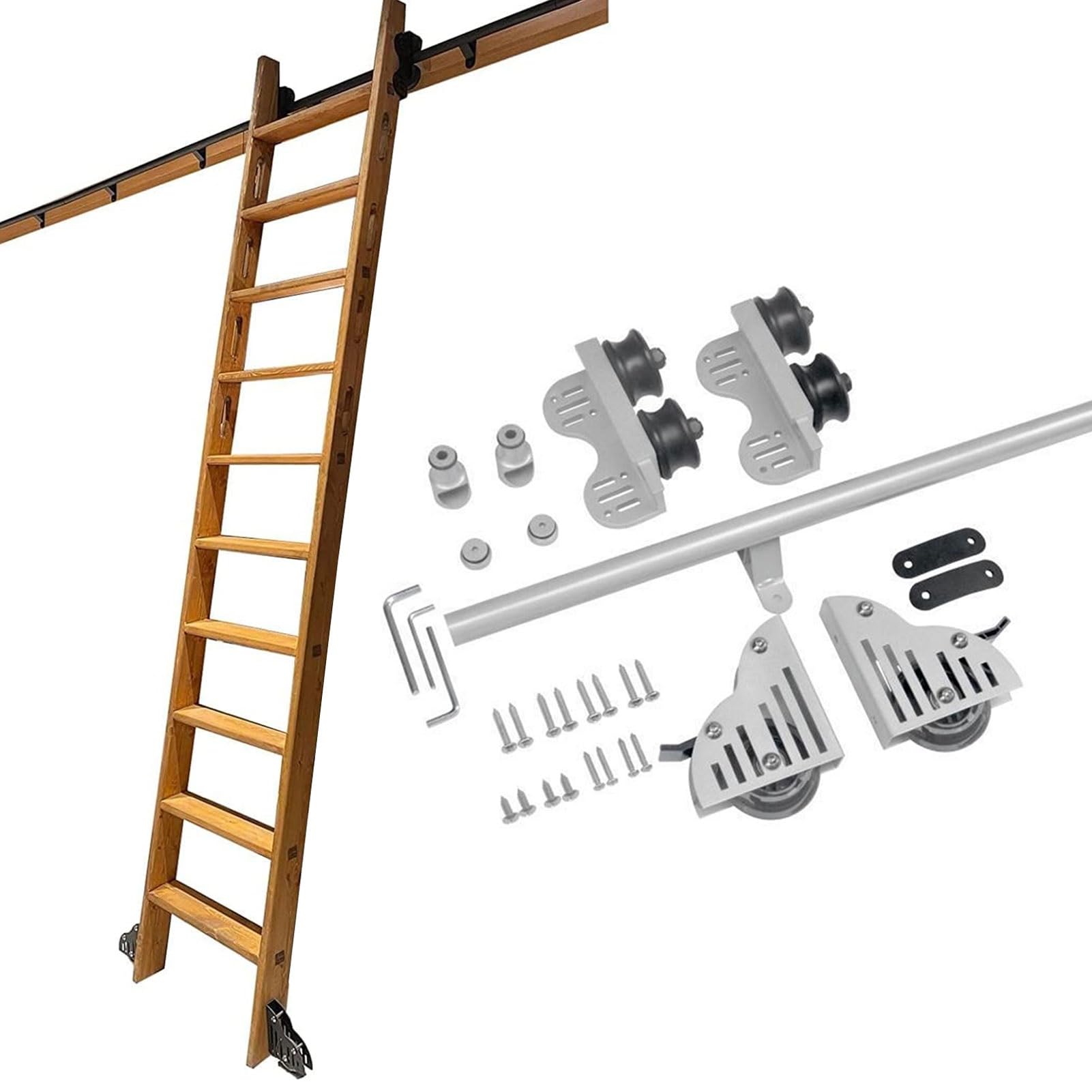 Kit de quincaillerie pour porte de grange coulissante avec rail tubulaire rond en acier gris