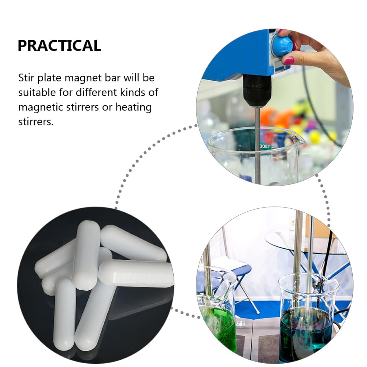 ULTECHNOVO 40pièces Barre De Stir Magnétique Ptfe Pour Laboratoire Agitation De Liquides Cylindrique Et Résistante à Haute Température Idéale Pour Universités Et Recherche Scientifique