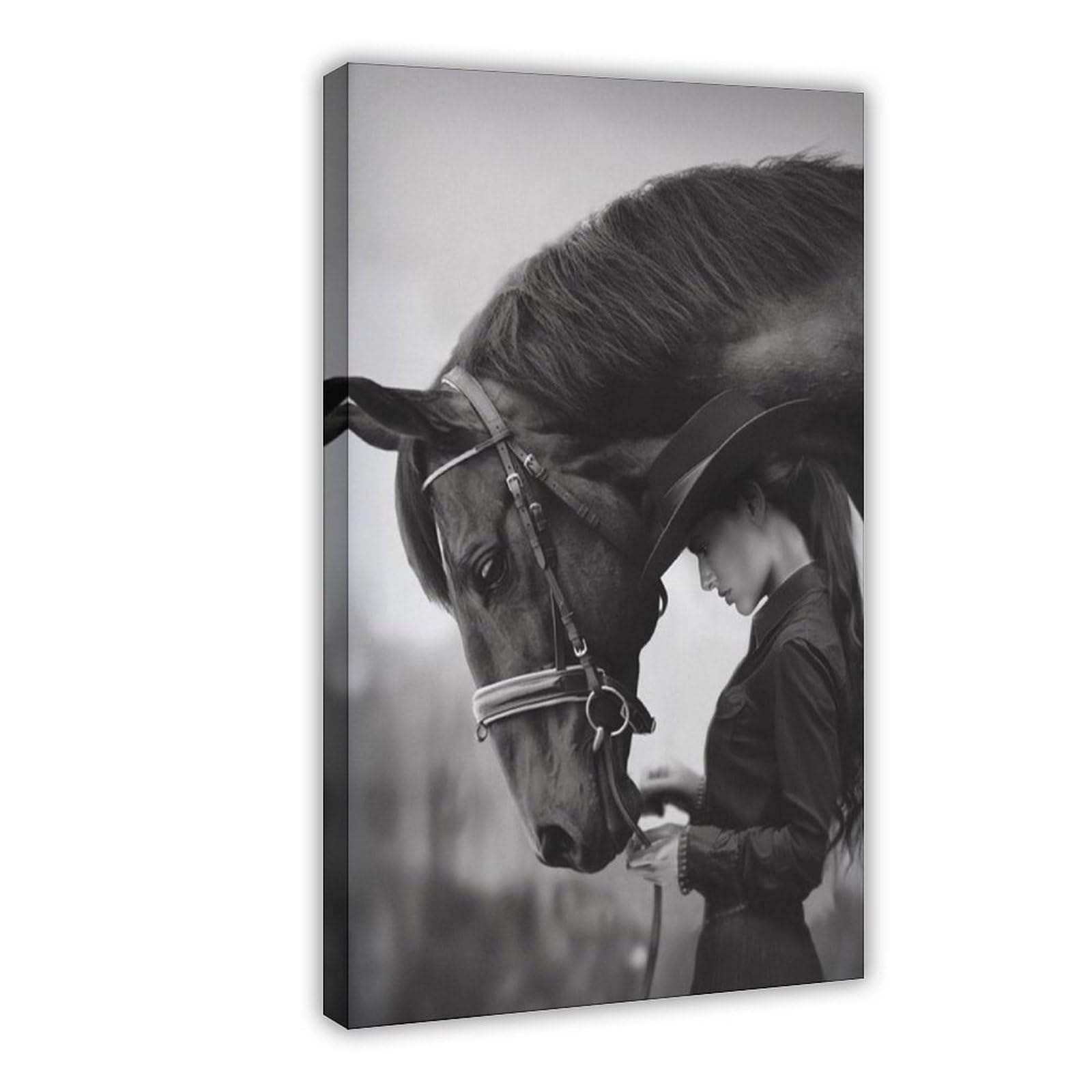 Bareronor Moody Horse Poster Canvas Poster Bedroom Decor Landscape Office Room Decor Gift 16" L X 24" W